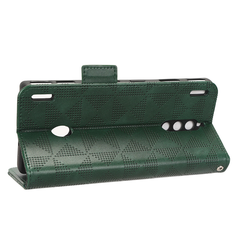 For ZTE nubia Red Magic 8 Pro 5G Magic 8 Pro 5G Phone Case PU Leather Imprinted Triangle Pattern Stand Phone Cover with Wallet For ZTE nubia Red Magic 8 Pro 5G Magic 8 Pro 5G Phone Case PU Leather Imprinted Triangle Pattern Stand Phone Cover with Wallet